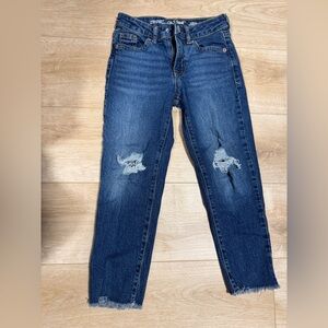 Cat & Jack Dark Blue Distressed Girls Jeans